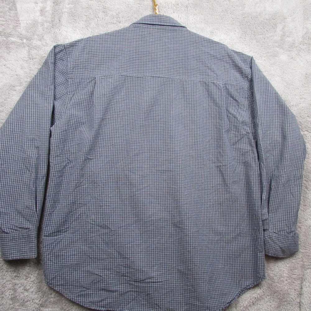 Arizona Jean Company Shirt Mens Large Blue Check Long Sleeve Button Front Casual - Picture 2 of 8